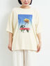[接触冷感]バックシャーリング転写プリントTシャツ（オフホワイト/ブラック/ピンク/クリーム）｜SM2（エスエムツー）通販