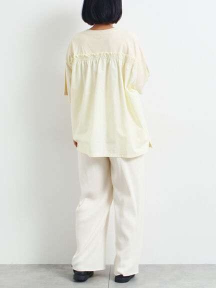 [接触冷感]バックシャーリング転写プリントTシャツ（オフホワイト/ブラック/ピンク/クリーム）｜SM2（エスエムツー）通販