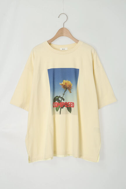 [接触冷感]バックシャーリング転写プリントTシャツ（オフホワイト/ブラック/ピンク/クリーム）｜SM2（エスエムツー）通販