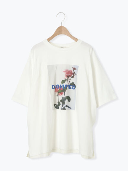 [接触冷感]バックシャーリング転写プリントTシャツ（オフホワイト/ブラック/ピンク/クリーム）｜SM2（エスエムツー）通販
