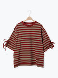 マルチボーダー袖スリットリボンTシャツ（レッド）｜SM2（エスエムツー）通販