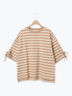 マルチボーダー袖スリットリボンTシャツ（ピンク/レッド/ベージュ/グリーン/ネイビー）｜SM2（エスエムツー）通販