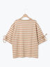 マルチボーダー袖スリットリボンTシャツ（ピンク/レッド/ベージュ/グリーン/ネイビー）｜SM2（エスエムツー）通販