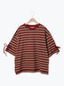 マルチボーダー袖スリットリボンTシャツ(ピンク/レッド/ベージュ/グリーン/ネイビー)|SM2(エスエムツー)通販