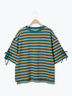 マルチボーダー袖スリットリボンTシャツ(ピンク/レッド/ベージュ/グリーン/ネイビー)|SM2(エスエムツー)通販