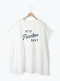 [接触冷感]切替ギャザーロゴプリントフレンチ袖Tシャツ（オフホワイト）｜SM2（エスエムツー）通販