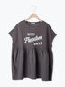 [接触冷感]切替ギャザーロゴプリントフレンチ袖Tシャツ（チャコールグレー）｜SM2（エスエムツー）通販
