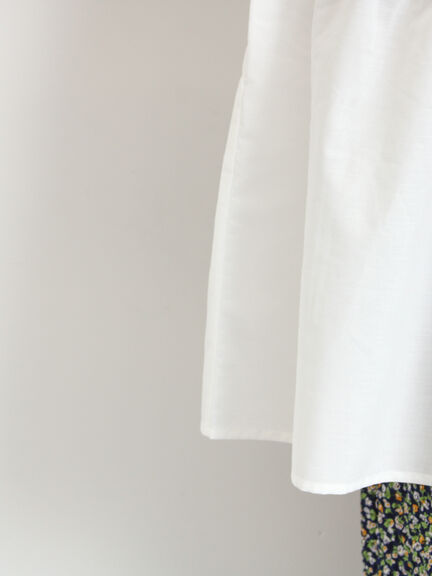 [接触冷感]切替ギャザーロゴプリントフレンチ袖Tシャツ（オフホワイト/チャコールグレー/イエロー）｜SM2（エスエムツー）通販