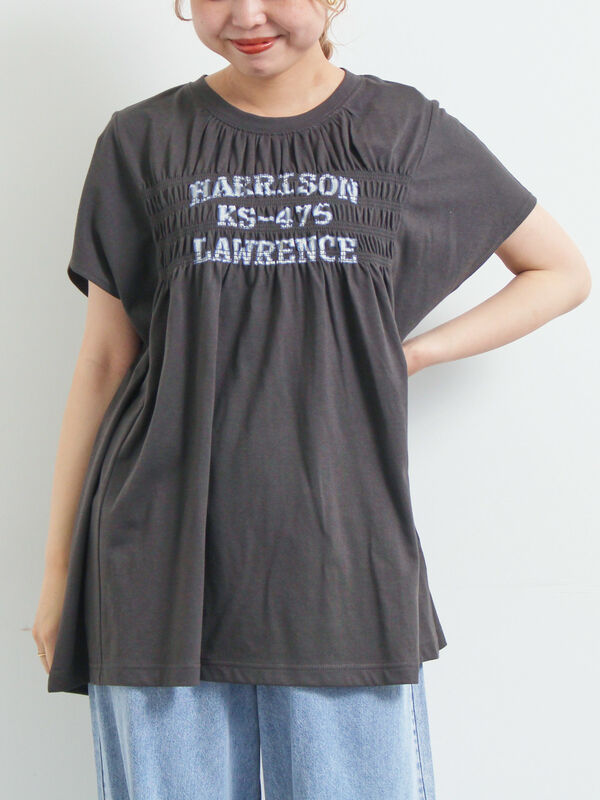 [接触冷感]シャーリングロゴプリントTシャツ（チャコールグレー）｜SM2（エスエムツー）通販