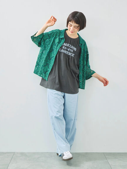 [接触冷感]シャーリングロゴプリントTシャツ（オフホワイト/グレー/チャコールグレー/レッド）｜SM2（エスエムツー）通販