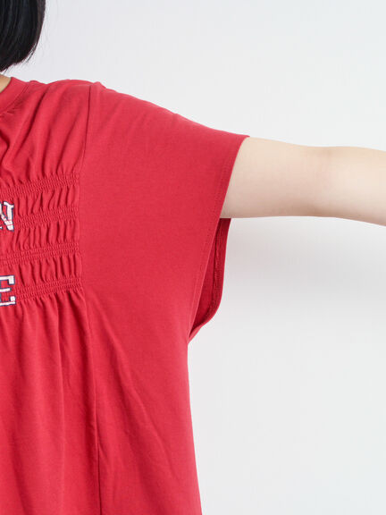 [接触冷感]シャーリングロゴプリントTシャツ（オフホワイト/グレー/チャコールグレー/レッド）｜SM2（エスエムツー）通販
