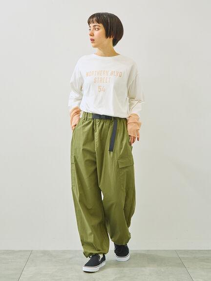 袖口シアー切替ロゴプリントカットソー（オフホワイト/チャコールグレー/オレンジ/ブルー）｜SM2（エスエムツー）通販