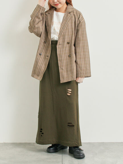 袖口シアー切替ロゴプリントカットソー（オフホワイト/チャコールグレー/オレンジ/ブルー）｜SM2（エスエムツー）通販