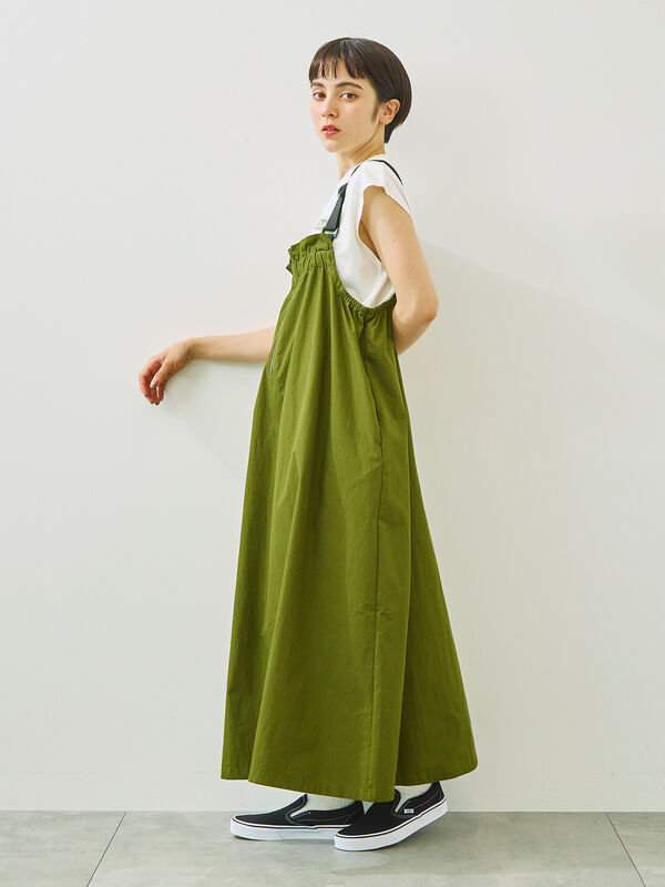 セール】 コットンナイロンハーフジップジャンパースカート（ブラック