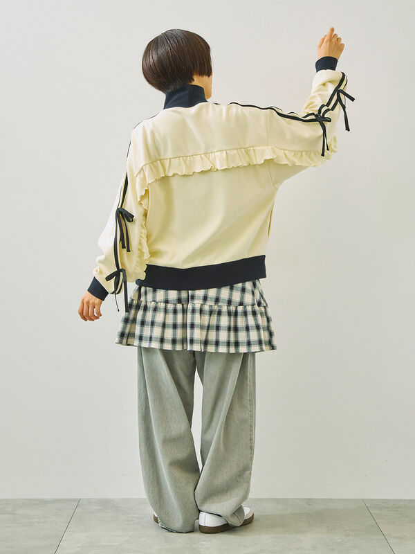 セール】 デニムニーパッチパンツ（グレー/ブラック/ネイビー/ボトムス