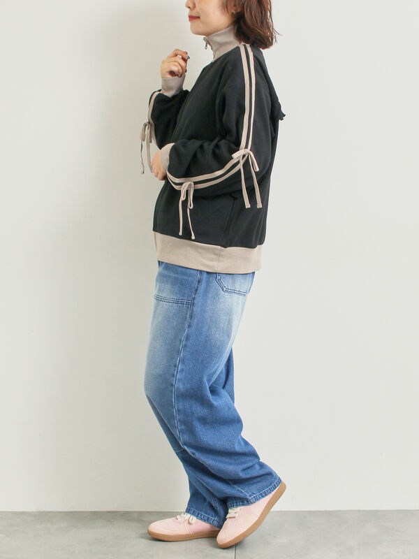 セール】 デニムニーパッチパンツ（グレー/ブラック/ネイビー