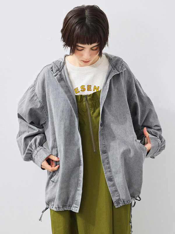 ジャケット・アウター can セール】 フードシャツジャケット（ブラック/レッド/ブルー/アウター