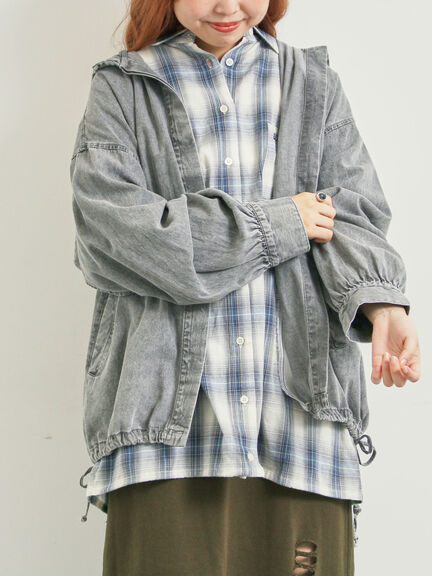 フードシャツジャケット（ブラック/レッド/ブルー）｜SM2（エスエムツー）通販