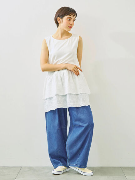 [接触冷感]配色ステッチパンツ（キャメル/カーキ/ネイビー/クリーム）｜SM2（エスエムツー）通販