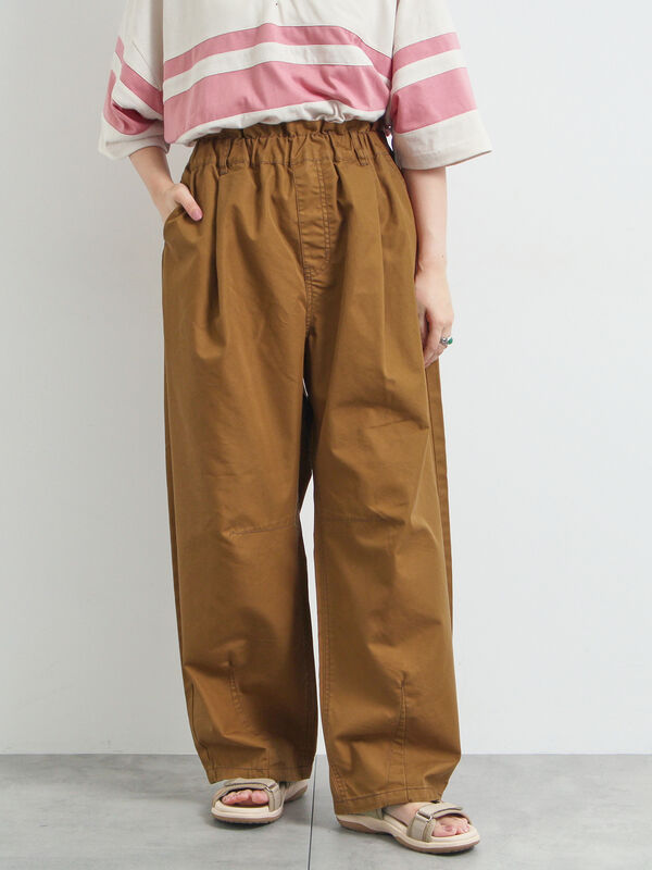 セール】 [接触冷感]配色ステッチパンツ（キャメル/カーキ/ネイビー