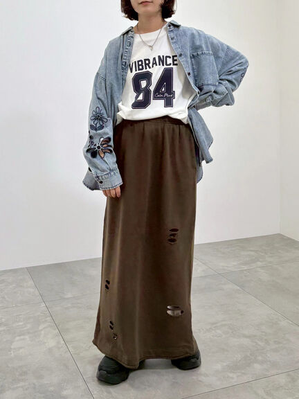 くり抜きフラワー刺繍シャツ（ブラック/カーキ/ブルー）｜SM2（エスエムツー）通販