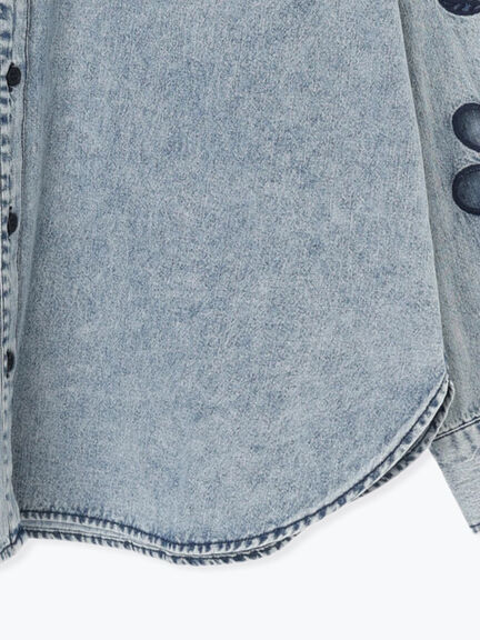 くり抜きフラワー刺繍シャツ（ブラック/カーキ/ブルー）｜SM2（エスエムツー）通販