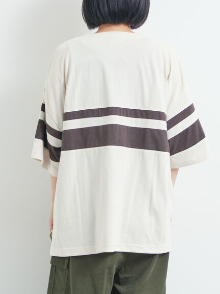 [接触冷感]編み上げラインTシャツ（チャコールグレー/ピンク/ブラウン/ブルー）｜SM2（エスエムツー）通販