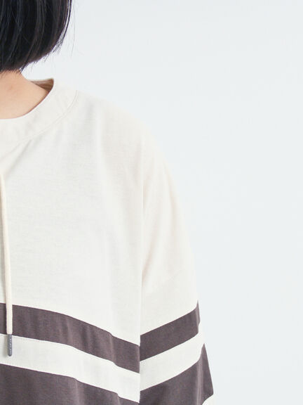 [接触冷感]編み上げラインTシャツ（チャコールグレー/ピンク/ブラウン/ブルー）｜SM2（エスエムツー）通販