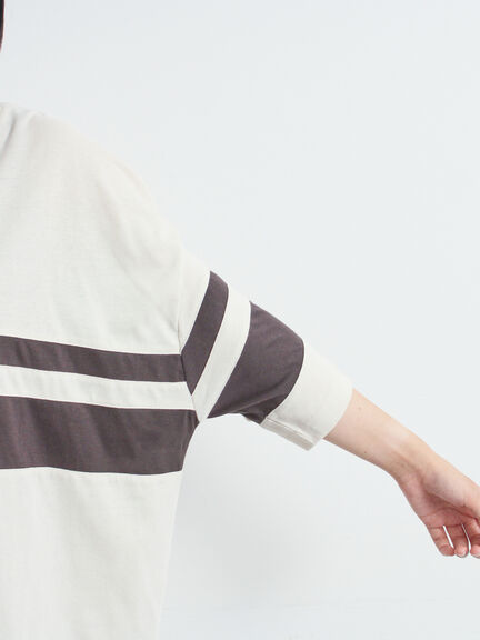 [接触冷感]編み上げラインTシャツ（チャコールグレー/ピンク/ブラウン/ブルー）｜SM2（エスエムツー）通販