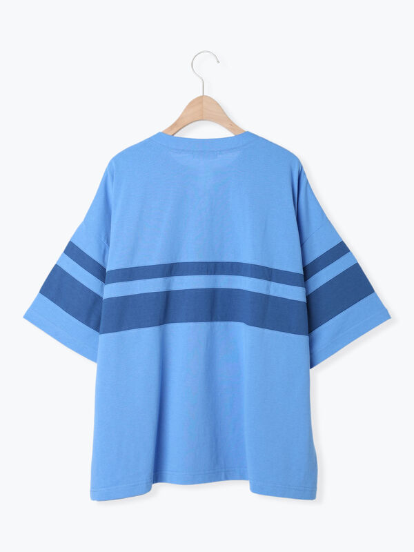 セール】 [接触冷感]編み上げラインTシャツ（チャコールグレー/ピンク