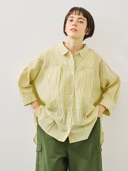 Theory 19SS リネンブラウス イエロー Theory 19SS リネンブラウス イエロー