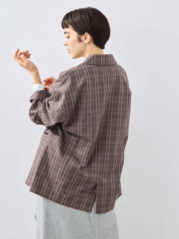 24SS カットアウトスリーブ付き カットアウト ダブルジャケット カットアウトダブルジャケット（グレー/ブラウン/カーキ