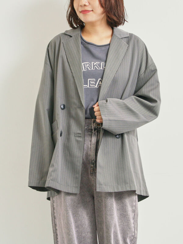 24SS カットアウトスリーブ付き カットアウト ダブルジャケット 24SS カットアウトスリーブ付き カットアウト ダブルジャケット