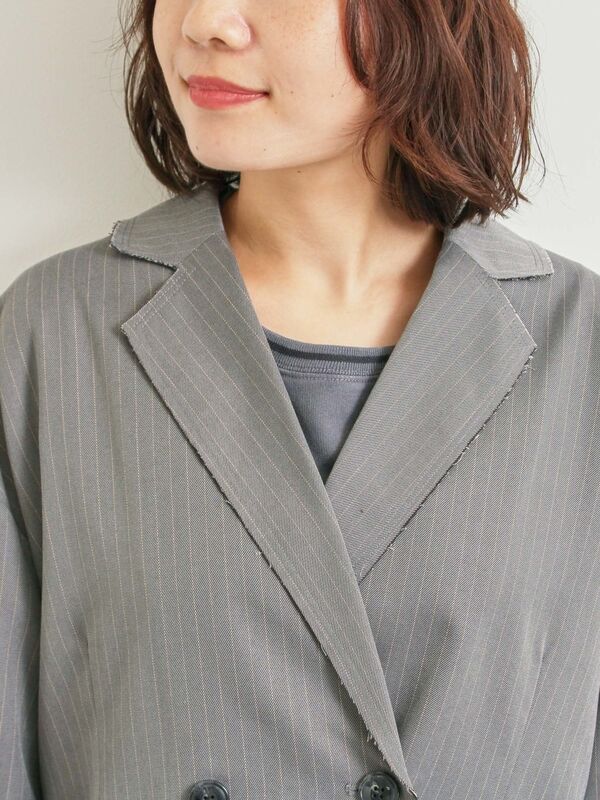 セール】 カットアウトダブルジャケット（グレー/ブラウン/カーキ