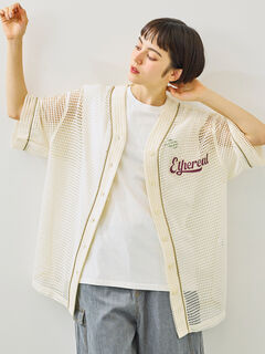 セール】 メッシュベースボールシャツ（ベージュ/ネイビー/クリーム