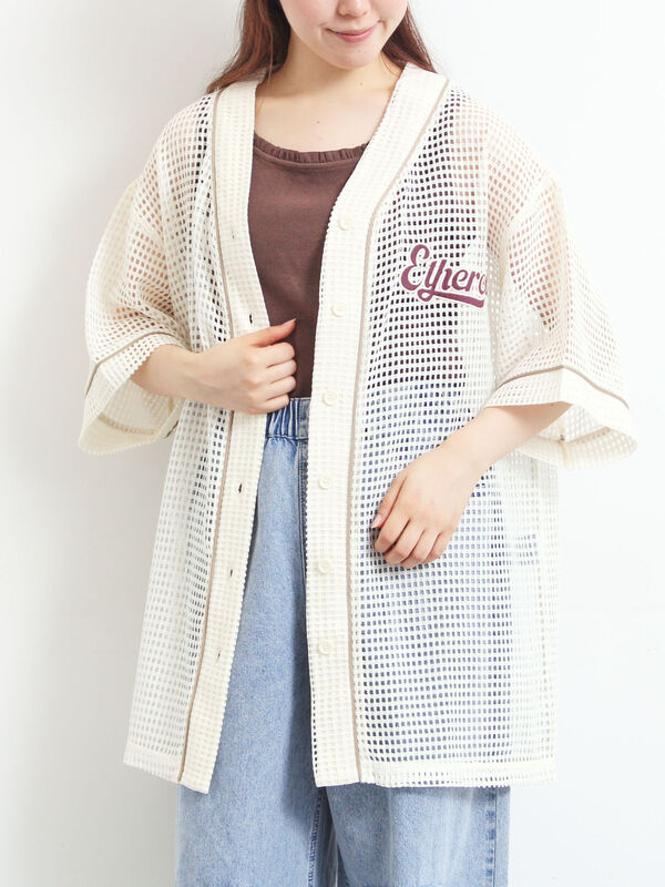 限定品 とんねるず ベースボールメッシュシャツ M 新品未開封 希少 セール】 メッシュベースボールシャツ（ベージュ/ネイビー