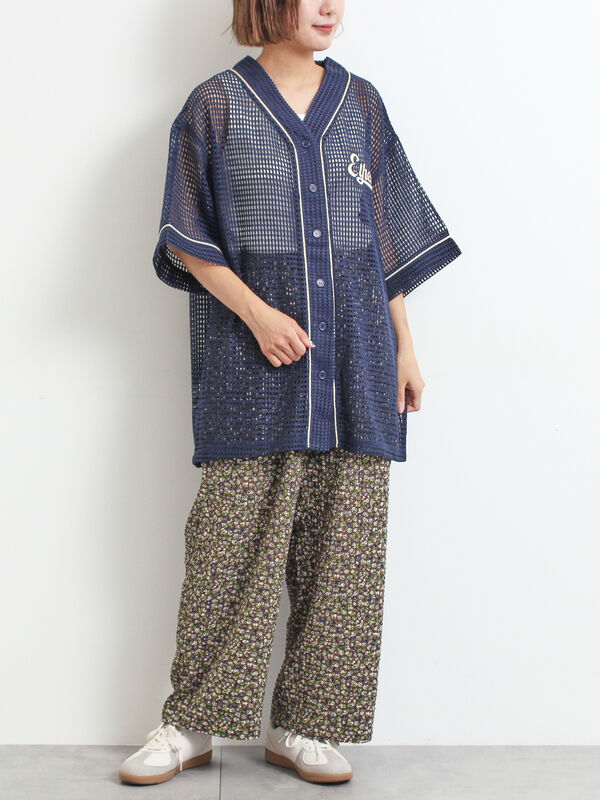 セール】 メッシュベースボールシャツ（ベージュ/ネイビー/クリーム