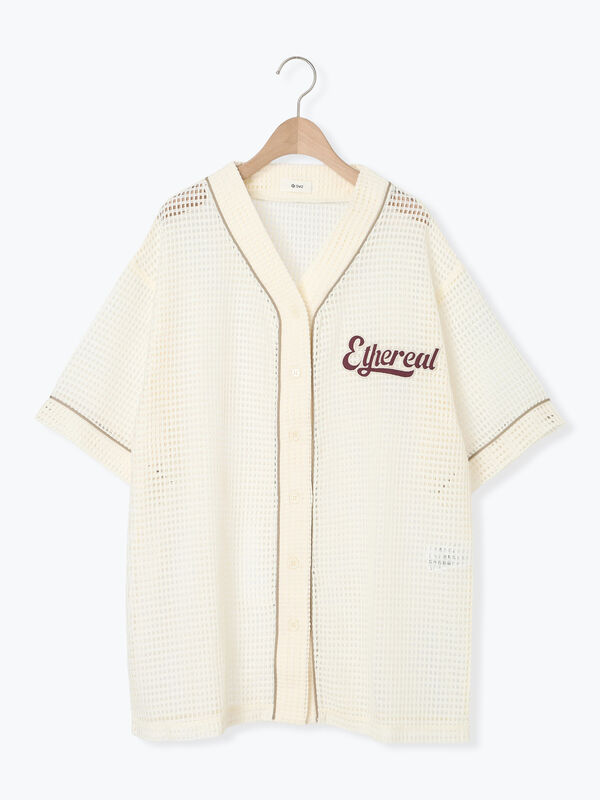 セール】 メッシュベースボールシャツ（ベージュ/ネイビー/クリーム