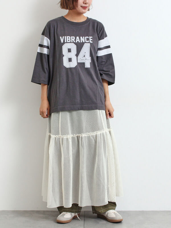 セール】 セルフカット メッシュスカート（ブラック/カーキ/クリーム