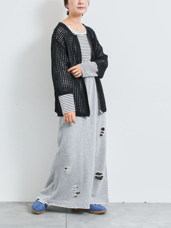 メッシュ編みジッパーカーディガン 46 楽天市場】 メッシュ編み ジップカーディガン レディース