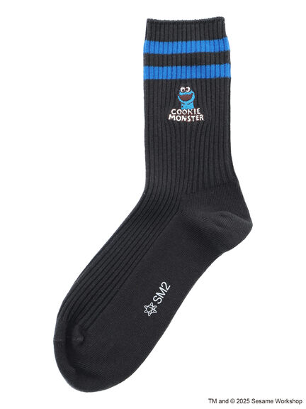 【SESAME STREET meets SM2】フェイス刺繍ラインソックス（ブラック/ベージュ/イエロー）｜SM2（エスエムツー）通販