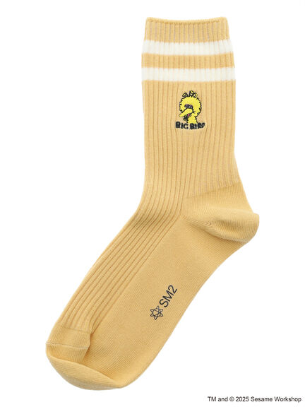 【SESAME STREET meets SM2】フェイス刺繍ラインソックス（ブラック/ベージュ/イエロー）｜SM2（エスエムツー）通販