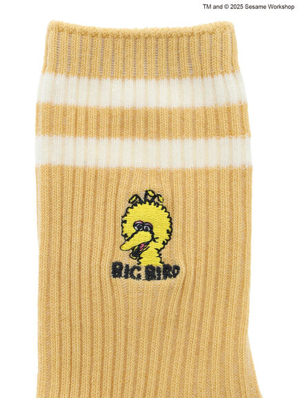 【SESAME STREET meets SM2】フェイス刺繍ラインソックス（ブラック/ベージュ/イエロー）｜SM2（エスエムツー）通販