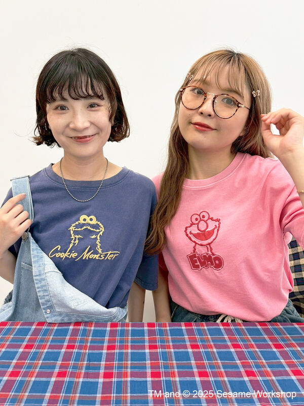 セール】 【SESAME STREET meets SM2】刺繍Tシャツ（ピンク/イエロー