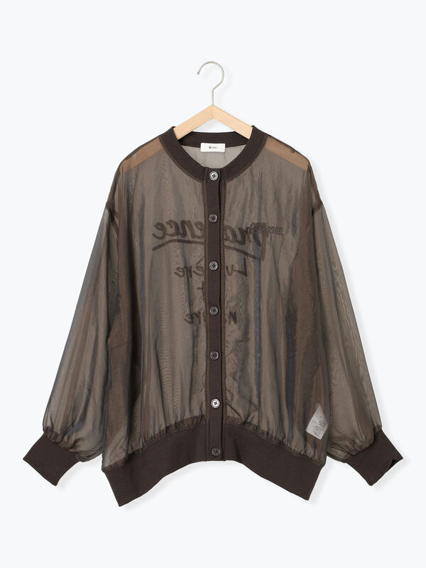 Ｍisayoシアーロゴカーディガン　グレー Misayoシアーロゴカーディガン グレー