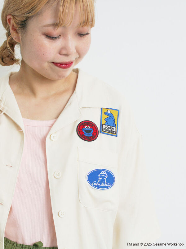 セール】 【SESAME STREET meets SM2】ワッペン付きボウリングシャツ