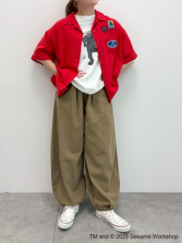 ELMER ボウリングシャツ 赤 70年代 80年代 70s 80s 半袖シャツ 赤 黒 ツートーン ツートン