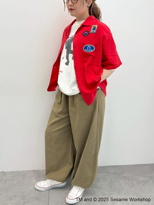 セール】 【SESAME STREET meets SM2】ワッペン付きボウリングシャツ