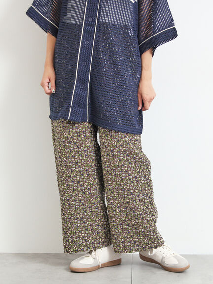 小花柄イージーパンツ（ブラック/ブラウン/ネイビー）｜SM2（エスエムツー）通販