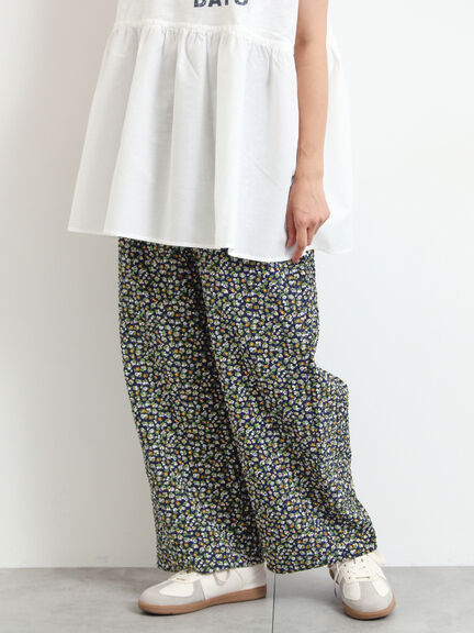 小花柄イージーパンツ（ブラック/ブラウン/ネイビー）｜SM2（エスエムツー）通販